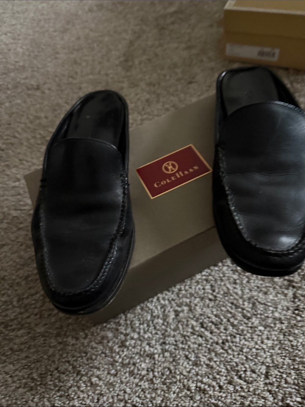 Cole Haan Women’s Black Leather Slip-On Mule
